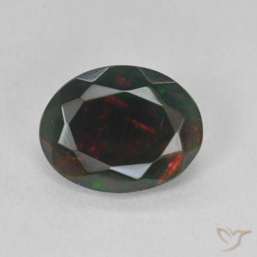 1.19ct Natural Multicolor Black Opal, Oval, Translucent