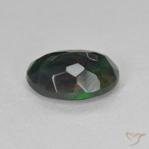 Black Opal Gemstone in 9.8 x 7.6 mm Size for Sale, Black Opal Stone in Multicolor Color