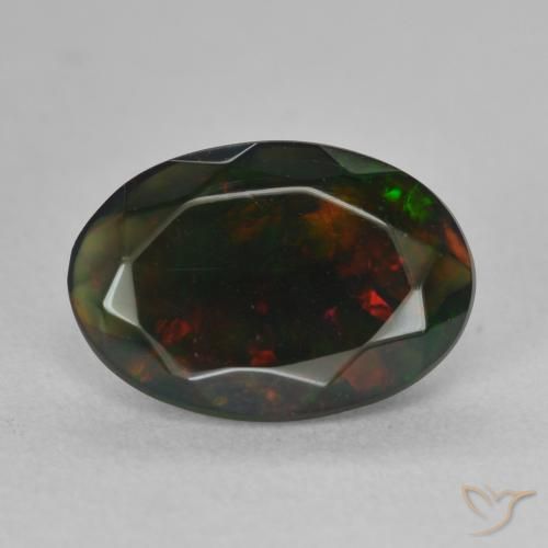 1.44ct Natural Multicolor Black Opal, Oval, Translucent
