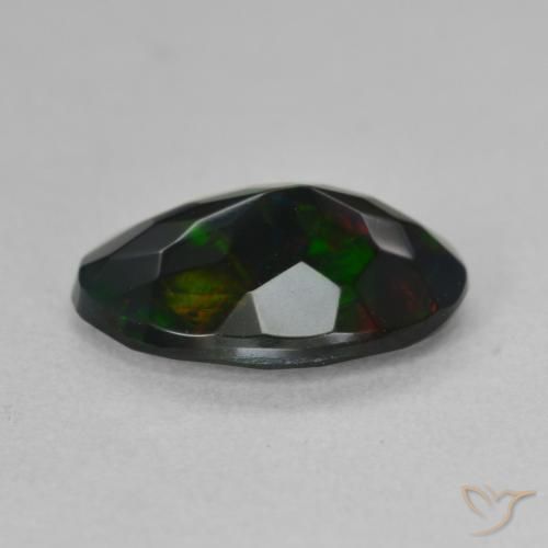 Black Opal Gemstone in 11.5 x 7.9 mm Size for Sale, Black Opal Stone in Multicolor Color