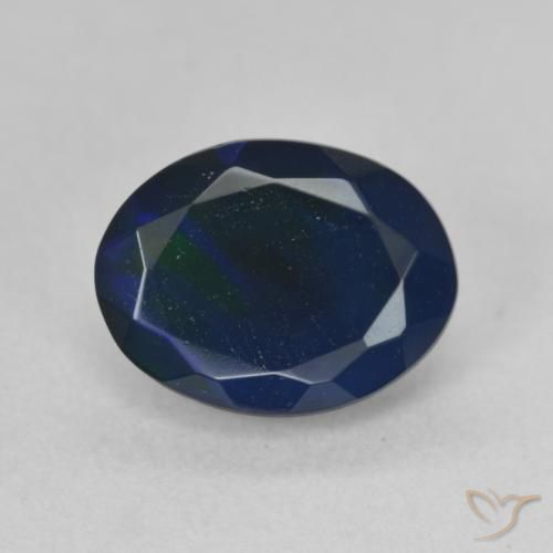1.40ct Natural Multicolor Black Opal, Oval, Opaque