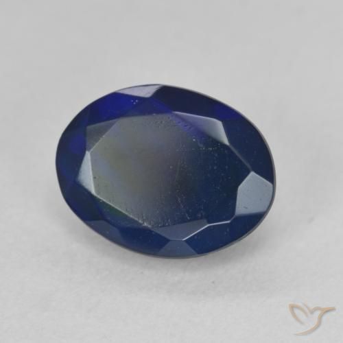 1.40 ct Multicolor Black Opal Stone, Natural Black Opal in Oval Facet Shape for Sale