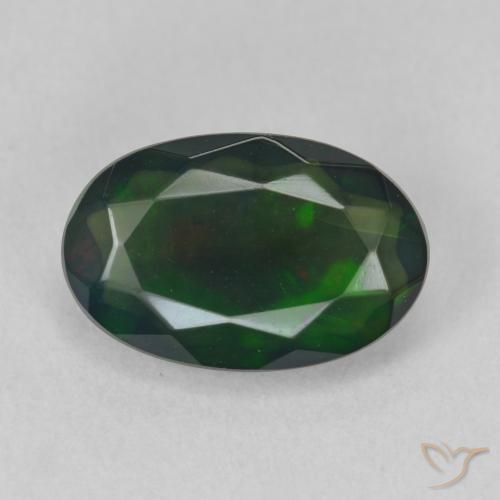 1.52ct Natural Multicolor Black Opal, Oval, Translucent