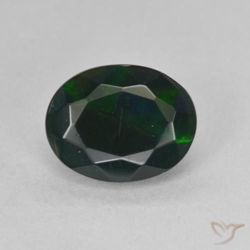 1.17ct Natural Multicolor Black Opal, Oval, Translucent