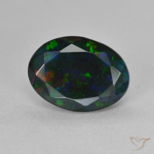 1.18ct Natural Multicolor Black Opal, Oval, Translucent