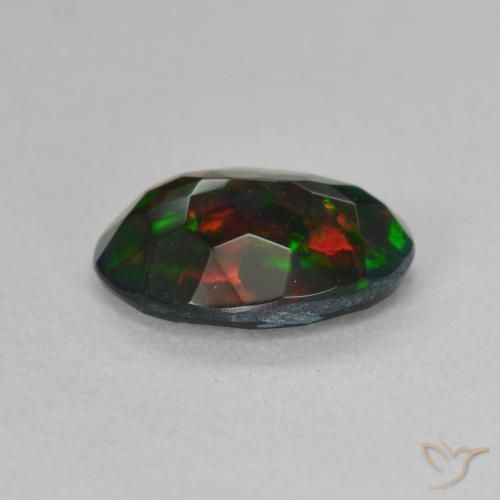 Black Opal Gemstone in 10.1 x 7.4 mm Size for Sale, Black Opal Stone in Multicolor Color