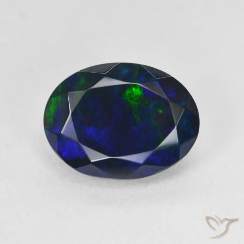 2.18ct Natural Multicolor Black Opal, Oval, Translucent