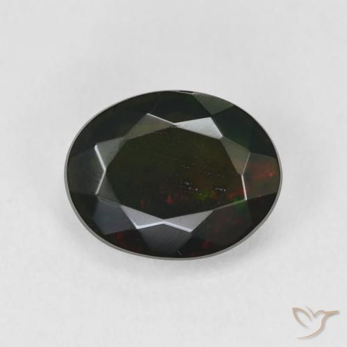 1.69ct Natural Multicolor Black Opal, Oval, Translucent