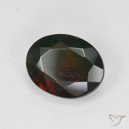 1.69 ct Multicolor Black Opal Stone, Natural Black Opal in Oval Facet Shape for Sale