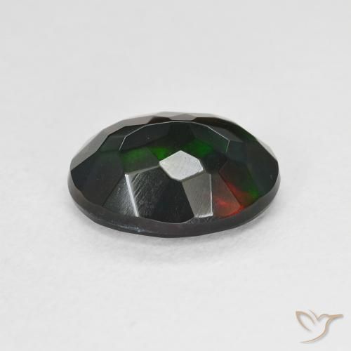 Black Opal Gemstone in 10.5 x 8.2 mm Size for Sale, Black Opal Stone in Multicolor Color