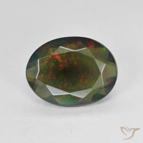 2.07ct Natural Multicolor Black Opal, Oval, Translucent