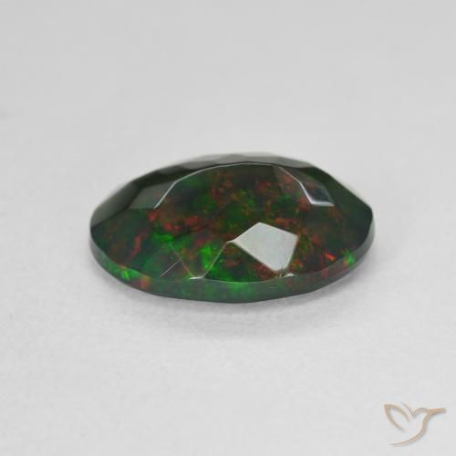 Black Opal Gemstone in 12.1 x 9.2 mm Size for Sale, Black Opal Stone in Multicolor Color