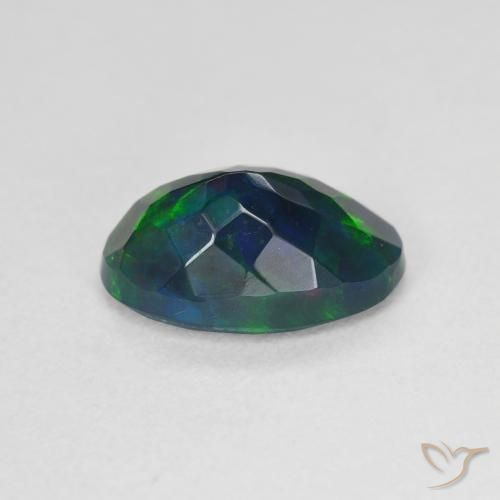 Black Opal Gemstone in 11.3 x 7.6 mm Size for Sale, Black Opal Stone in Multicolor Color