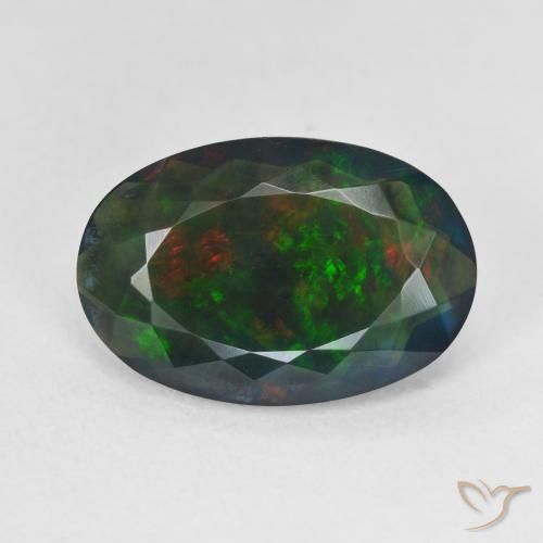 3.76ct Natural Multicolor Black Opal, Oval, Translucent