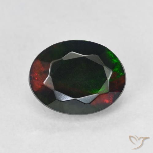 1.12ct Natural Multicolor Black Opal, Oval, Translucent