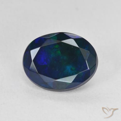 1.66ct Natural Multicolor Black Opal, Oval, Translucent