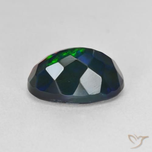 Black Opal Gemstone in 12 x 8 mm (calibrated) Size for Sale, Black Opal Stone in Multicolor Color