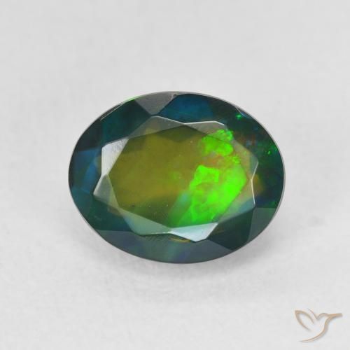 1.60ct Natural Multicolor Black Opal, Oval, Translucent