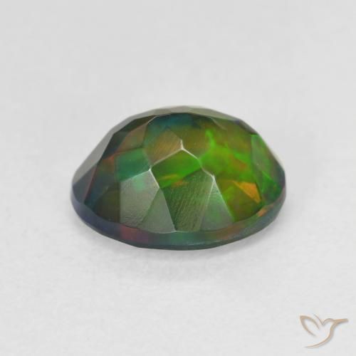 Black Opal Gemstone in 9.5 x 7.5 mm Size for Sale, Black Opal Stone in Multicolor Color