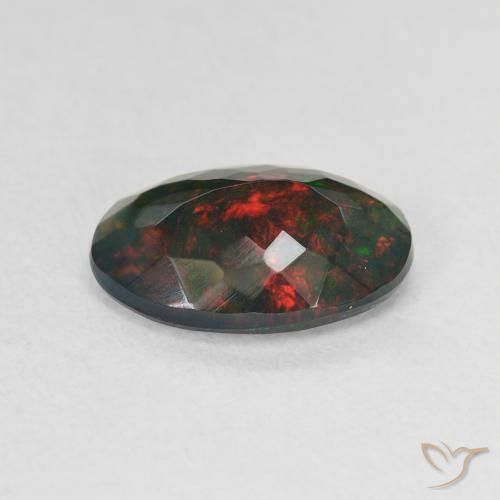 Black Opal Gemstone in 12 x 8.7 mm Size for Sale, Black Opal Stone in Multicolor Color