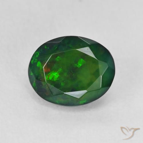 1.38ct Natural Multicolor Black Opal, Oval, Translucent