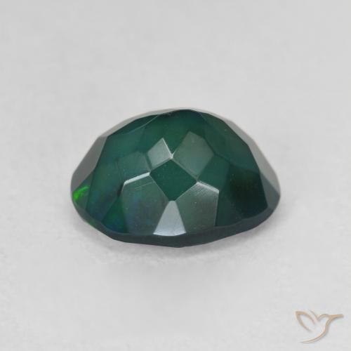 Black Opal Gemstone in 9.1 x 7.3 mm Size for Sale, Black Opal Stone in Multicolor Color