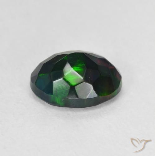 Black Opal Gemstone in 8.5 x 6.6 mm Size for Sale, Black Opal Stone in Multicolor Color