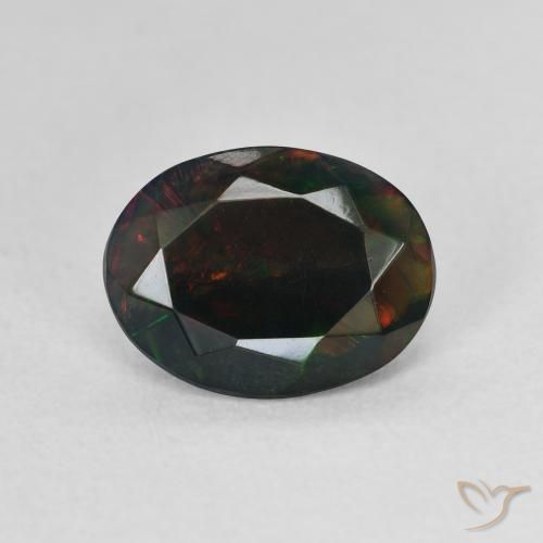 1.19ct Natural Multicolor Black Opal, Oval, Translucent