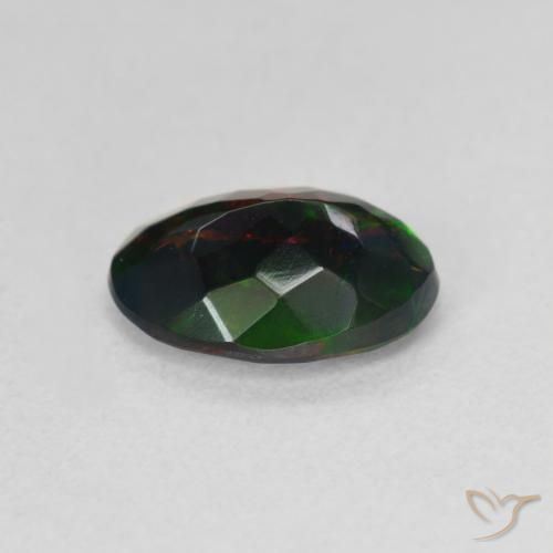 Black Opal Gemstone in 10 x 8 mm (calibrated) Size for Sale, Black Opal Stone in Multicolor Color