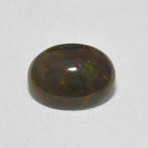 0.84ct Natural Multicolor Black Opal, Oval, Opaque