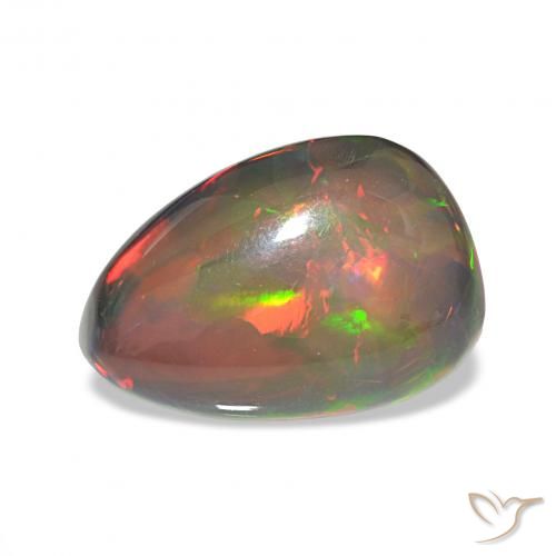 6.78ct Multicolor Black Opal, Pear Shape, Opaque