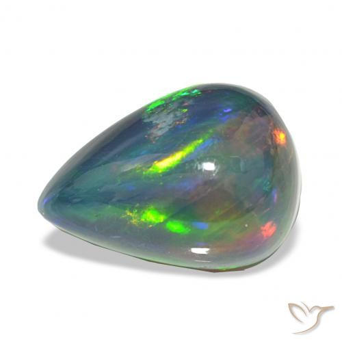 7.46ct Multicolor Black Opal, Pear Shape, Opaque