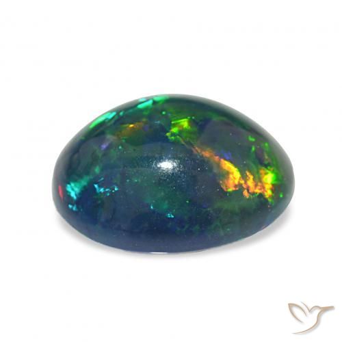 Black Opal Gemstone in 14.7 x 11.5 mm Size for Sale, Black Opal Stone in Multicolor Color