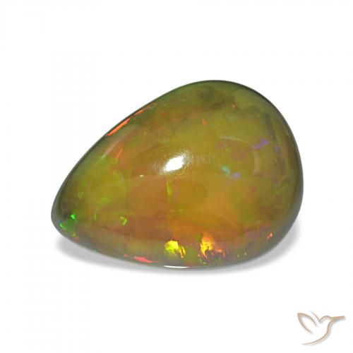 6.70ct Multicolor Black Opal, Pear Shape, Opaque