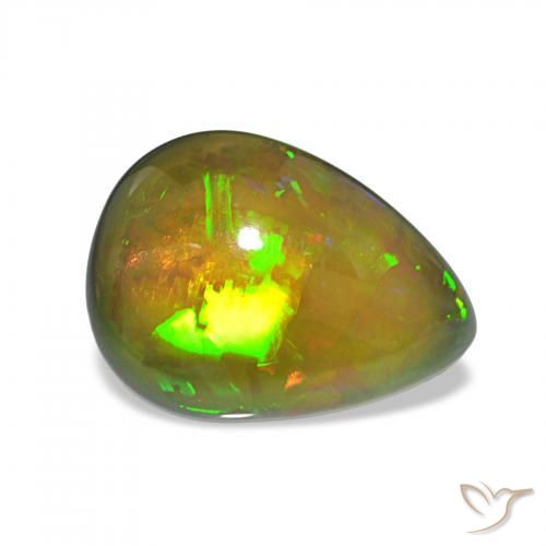 6.70 ct Multicolor Black Opal Stone, Natural Black Opal in Pear Cabochon Shape for Sale