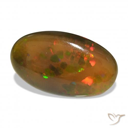 12.20 ct Multicolor Black Opal Stone, Natural Black Opal in Oval Cabochon Shape for Sale