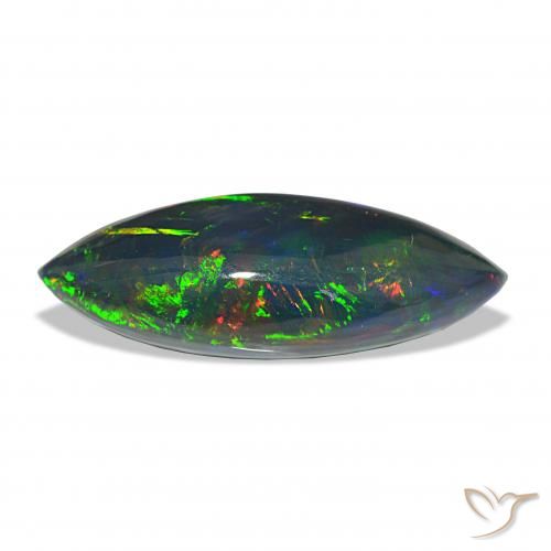 11.33ct Multicolor Black Opal Gemstones, Marquise, Opaque
