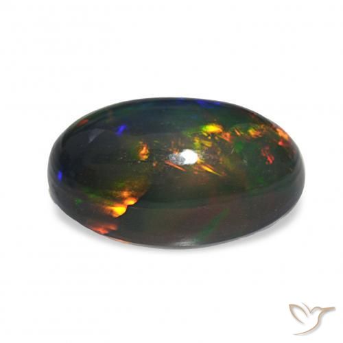 Black Opal Gemstone in 14.3 x 8.7 mm Size for Sale, Black Opal Stone in Multicolor Color