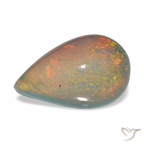 3.98ct Multicolor Black Opal, Pear Shape, Opaque