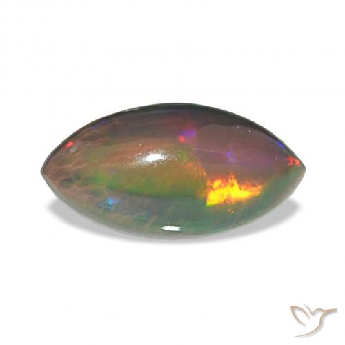 3.55ct Multicolor Black Opal, Marquise, Opaque