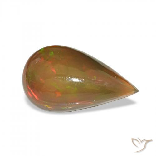 4.12 ct Multicolor Black Opal Stone, Natural Black Opal in Pear Cabochon Shape for Sale