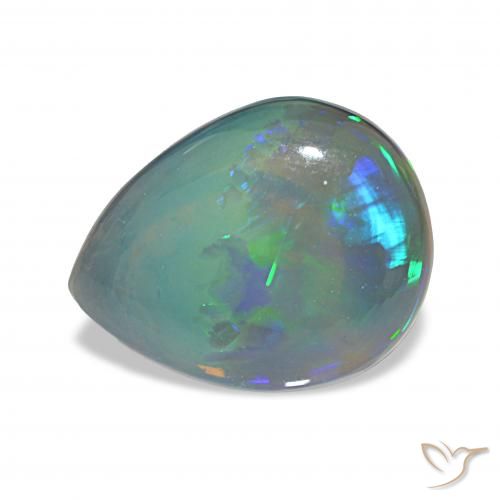 3.26ct Multicolor Black Opal Gemstones, Pear Shape, Opaque