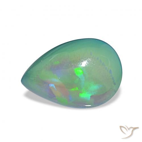 4.97ct Multicolor Black Opal, Pear Shape, Opaque