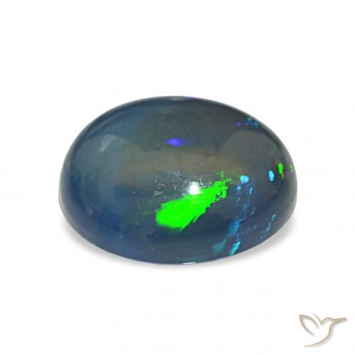 Black Opal Gemstone in 12.8 x 10.5 mm Size for Sale, Black Opal Stone in Multicolor Color