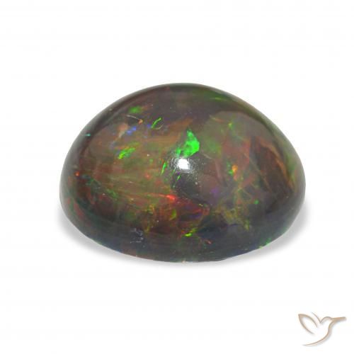 Black Opal Gemstone in 14 x 12 mm (calibrated) Size for Sale, Black Opal Stone in Multicolor Color