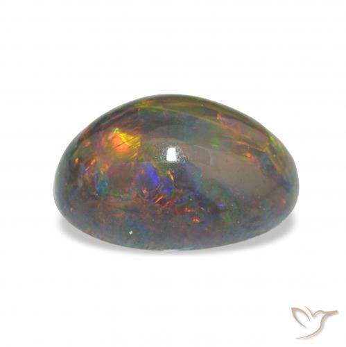 Black Opal Gemstone in 14 x 10 mm (calibrated) Size for Sale, Black Opal Stone in Multicolor Color