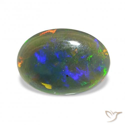 1.61ct Multicolor Black Opal, Oval, Opaque