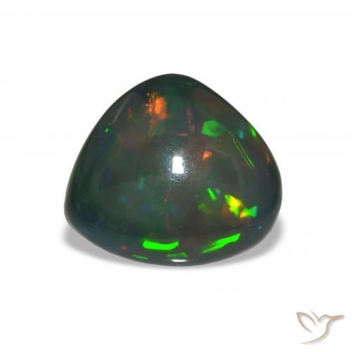 7.00 ct Multicolor Black Opal Stone, Natural Black Opal in Fancy Cabochon Shape for Sale