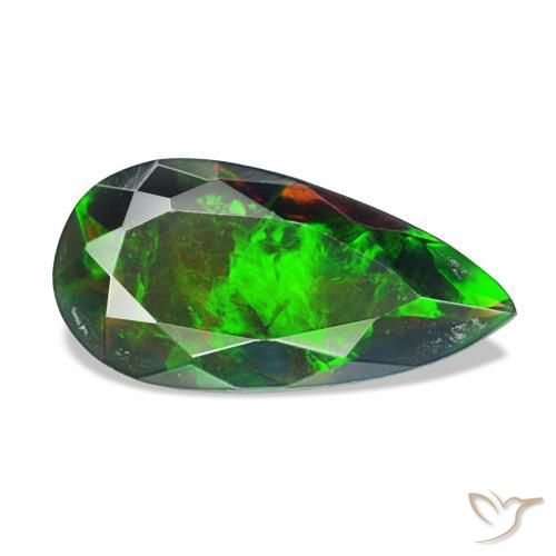 2.04 ct Multicolor Black Opal Stone, Natural Black Opal in Pear Facet Shape for Sale