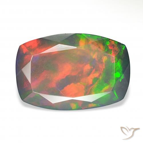 5.06ct Multicolor Black Opal, Cushion, Opaque